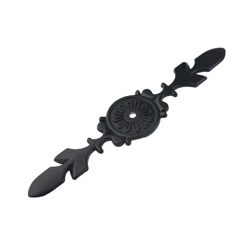 YMAISS Cabinet Handle Backplates  18pcs Zinc Alloy Drawer knobs Back Plate Retro Style Single Hole Door Handle Backplate for Cabinets and Drawers knobs(Matte Black L: 120mm) - Image 1